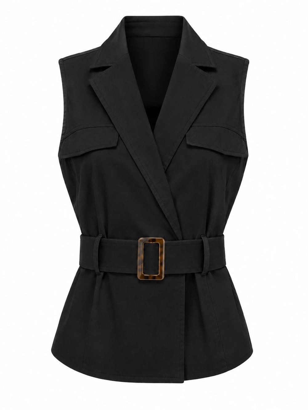 Aleeza Paris black vest, button front size Large